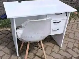 Pure White Study Chair and Desk (Both)