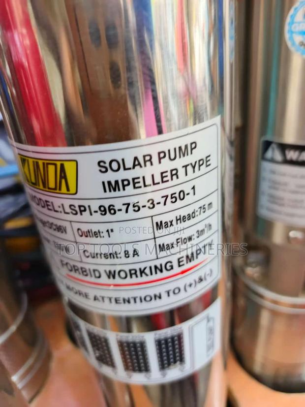 Kunda Solar Submersible Pump 75m Head 750 Watts - main view