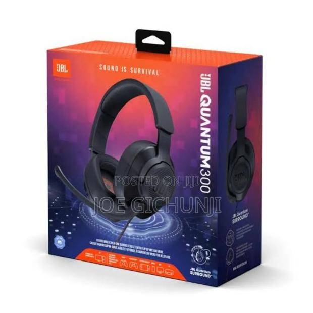JBL Quantum 300 Wired Over-Ear Gaming Headphones (Black) - main view