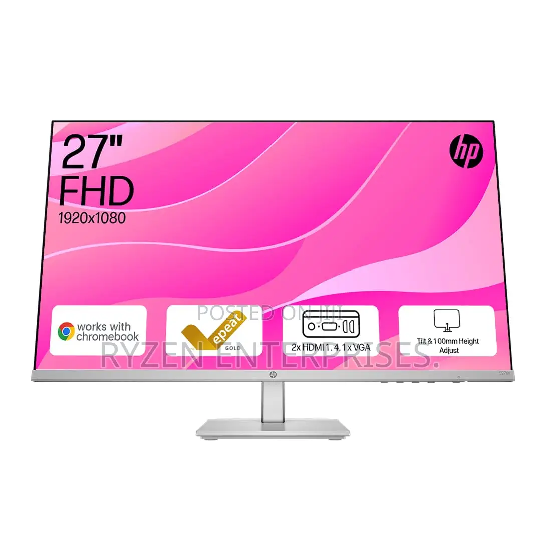 Hp 527sh Series 5 27" FHD Monitor, Height/Tilt Adjustable