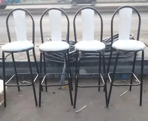 Restaurant High Stools With Gold and Red Colour.