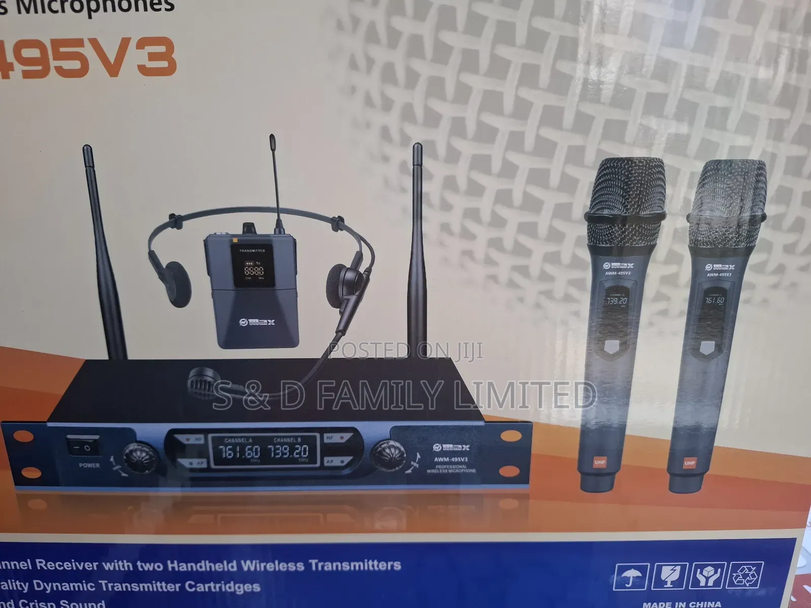 Omax AWM-495V3 Dual PA Wireless Microphone