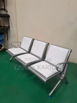 White Heavy Duty Padded Linked Hospital Reception Bench