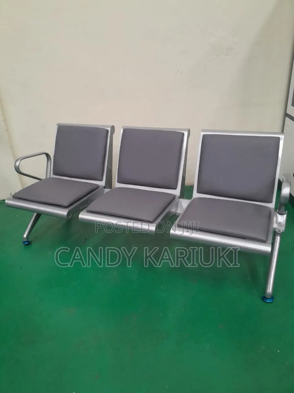 Grey Heavy Duty Padded Reception Bench