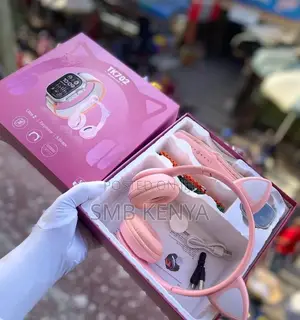 Ultra 2.0 Smart Watch+Cats Ear Bluetooth Headphone+5 Belts