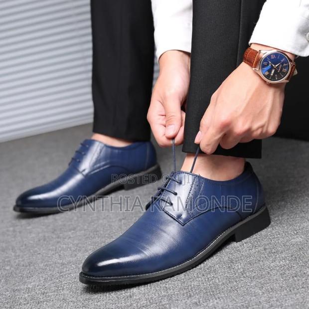 Black, Brown, Blue Men Official Shoes - thumbnail 2