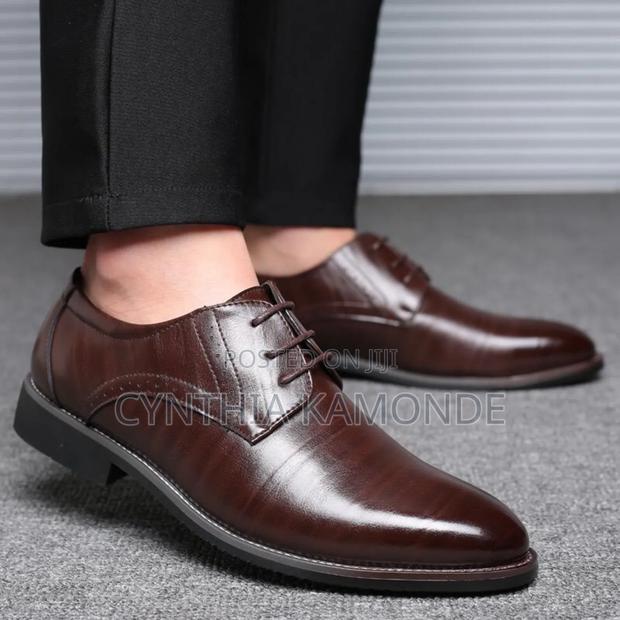 Black, Brown, Blue Men Official Shoes - thumbnail 3