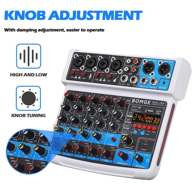 Bomge 6 Channel Audio Mixer With Bluetooth , 48v, 24 DSP