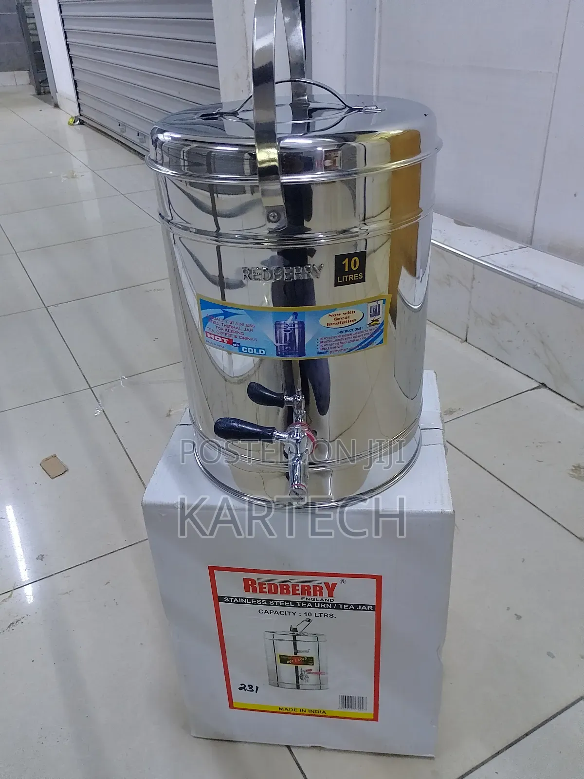 Redberry 10 LTRS S.Steel Insulated Tea Urn