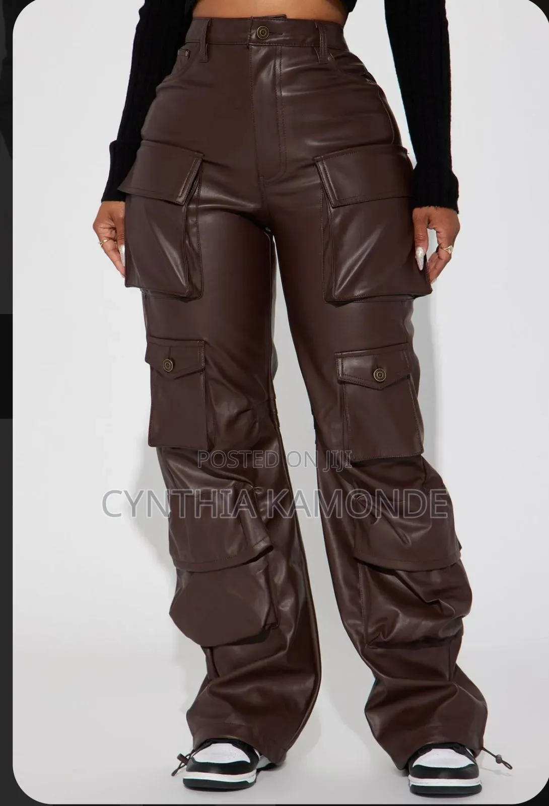Black and Brown Leather Pants