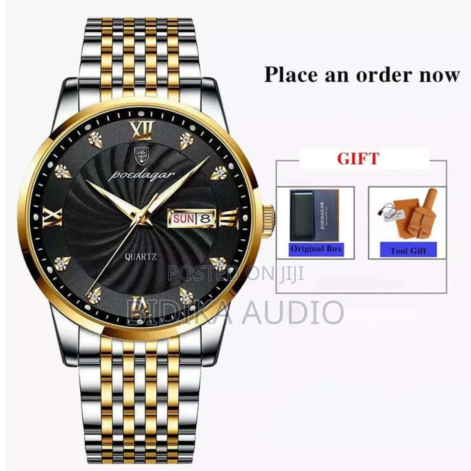 POEDAGAR Men Stainless Stain Business Quartz Watch