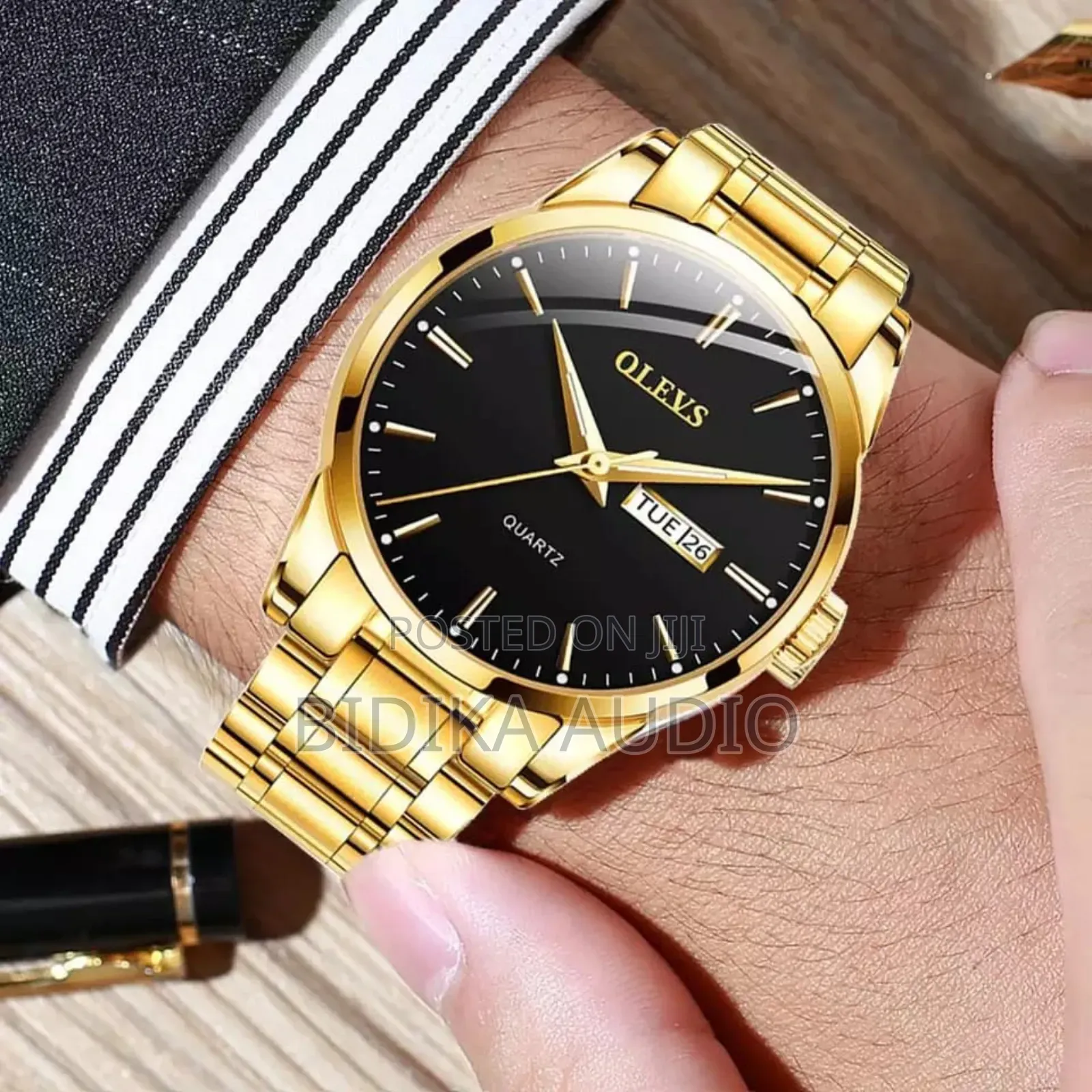 OLEVS Men’S Luxury Stainless Steel Water Resistant