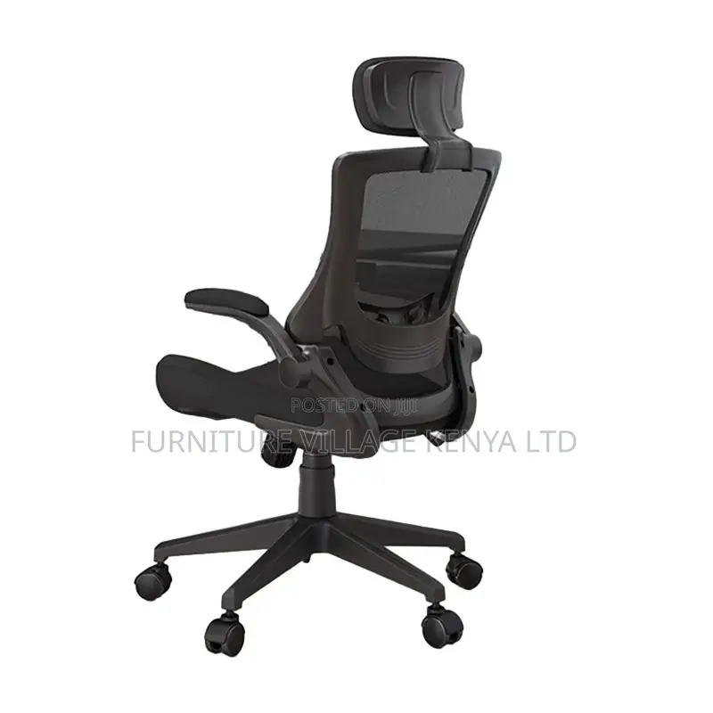Orthopedic Office Seat -Elegant Black Mesh Office Chair