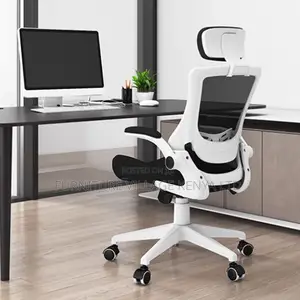 Orthopedic Office Seat -Elegant Black Mesh Office Chair