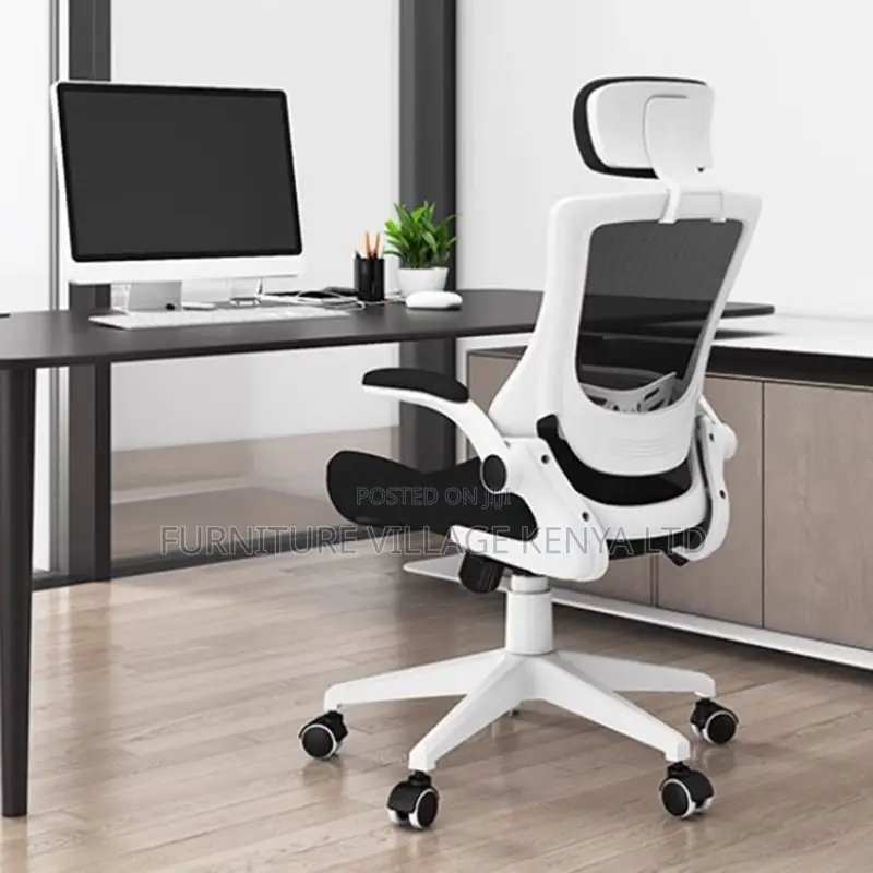 Orthopedic Office Seat -Elegant Black Mesh Office Chair