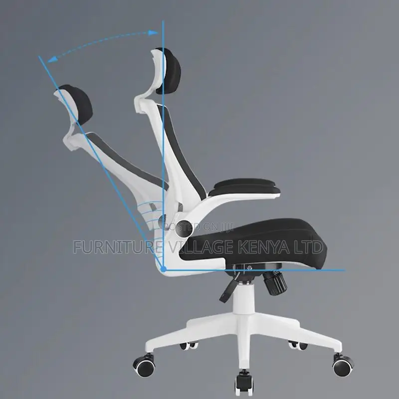 Orthopedic Office Seat -Elegant Black Mesh Office Chair