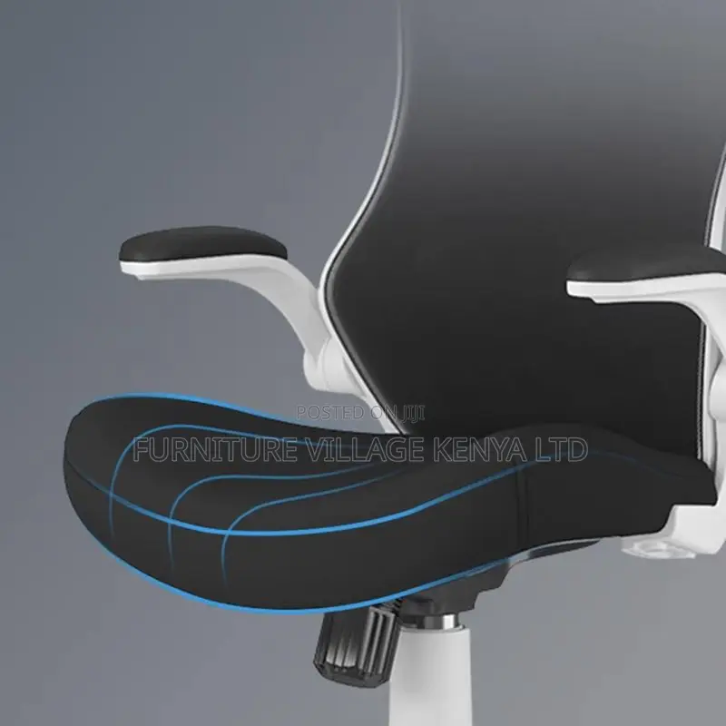 Orthopedic Office Seat -Elegant Black Mesh Office Chair