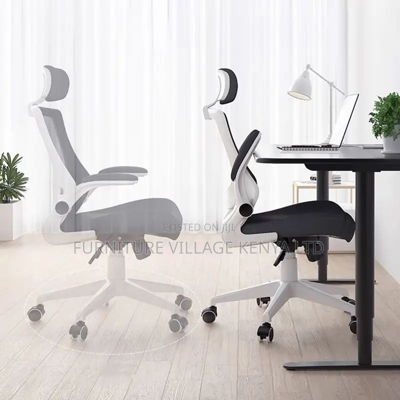Orthopedic Office Seat -Elegant Black Mesh Office Chair