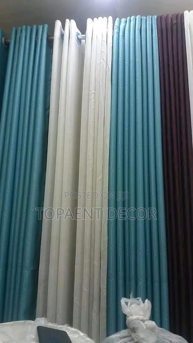 Ocean Blue Curtains and White Sheers - main view