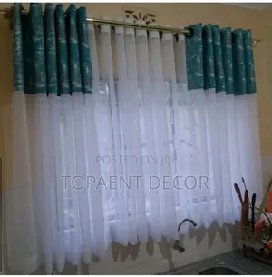 Kitchen Blended Green and White Sheers