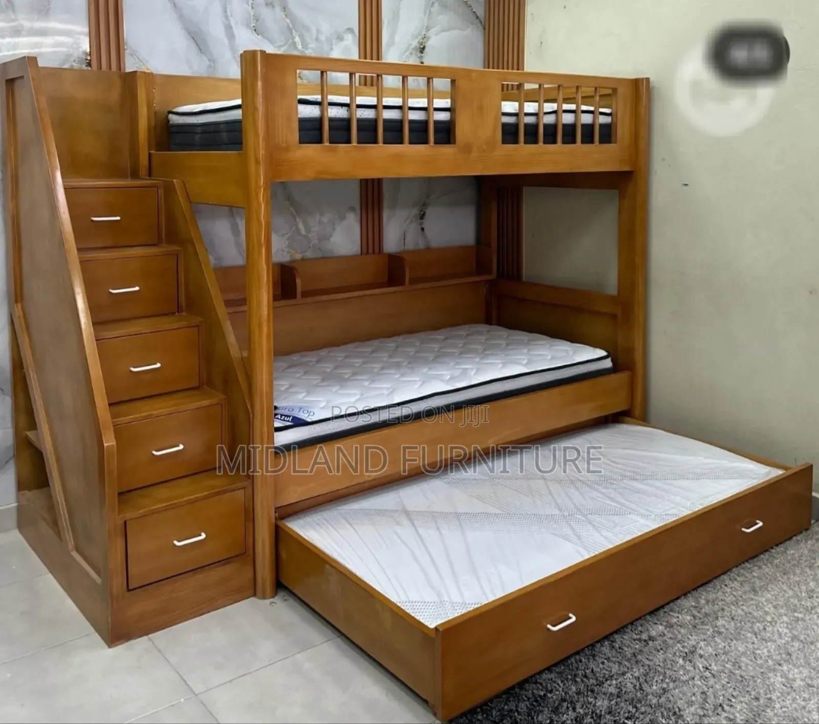 Wooden Tripple Decker Bed