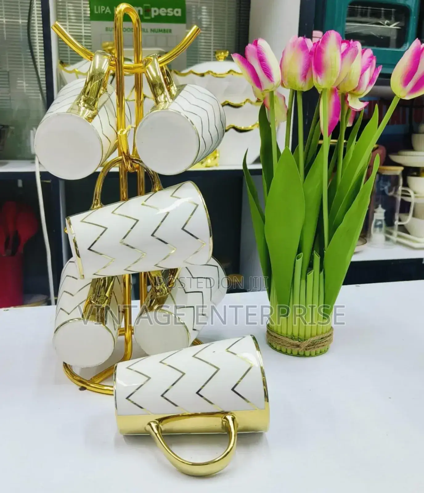6pcs Long Ceramic Mugs