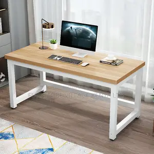 Modern Rectangle Lumber Wood Grain Office Computer Desk