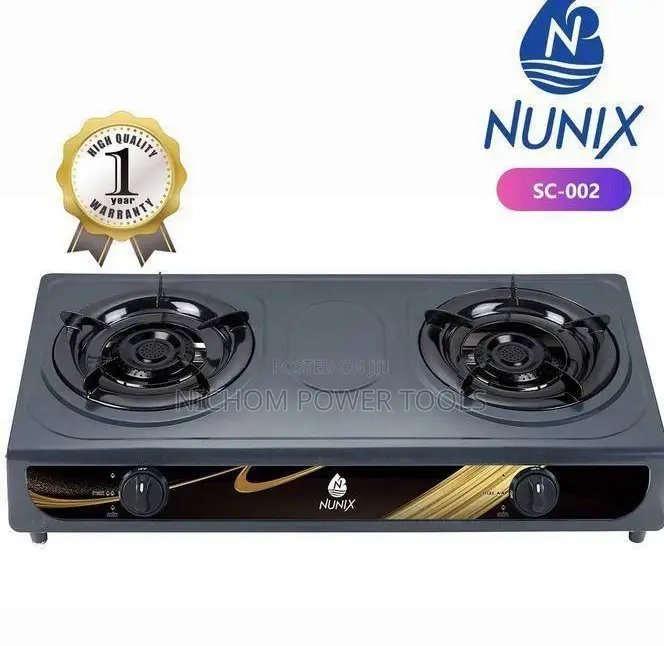 Nunix Auto Ignition Table Top Stainless Steel 2 Burner Gas C