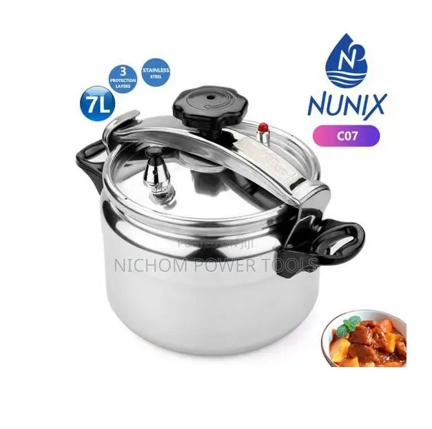 Nunix Aluminium Pressure Cooker - Explosion Proof - 7 Litres