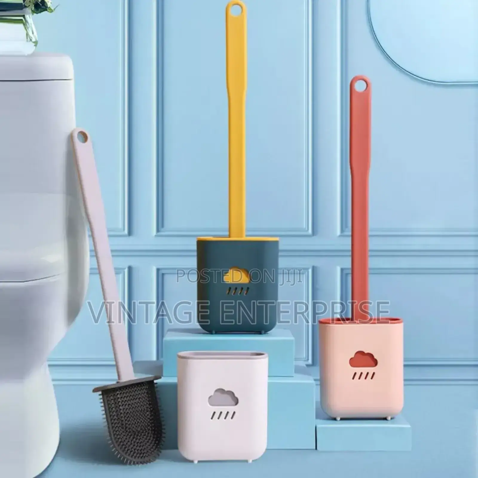 Flat Head Silicon Toilet Brush