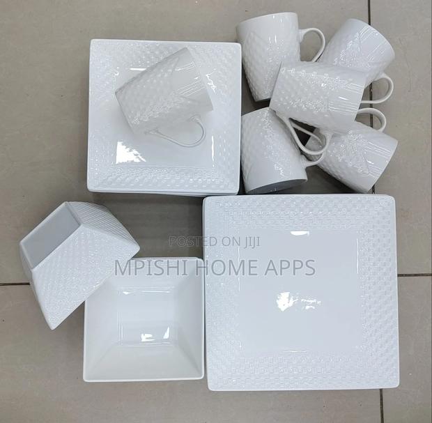 24pcs Checked Ceramic Dinner Set - thumbnail 2