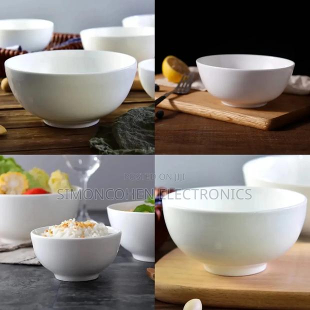 Plain White Ceramic Bowls - main view