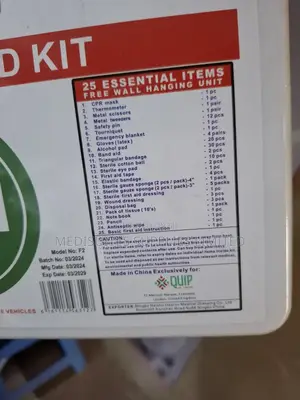 First Aid Kit Category B