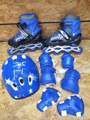 Blue Full Set Adjustable Roller Skates for Kids - thumbnail 2