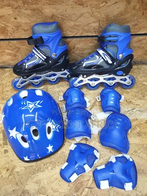 Blue Full Set Adjustable Roller Skates for Kids