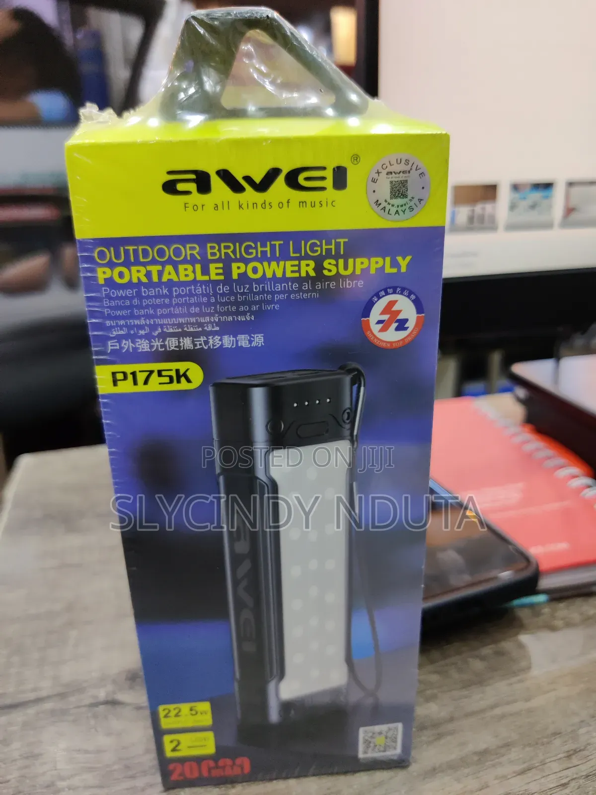 Awei P175K Power Bank 20000mah 22.5W With Outdoor Light