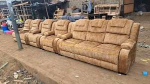 Leather Sofa Semi Recliners 5-Seater - thumbnail 2