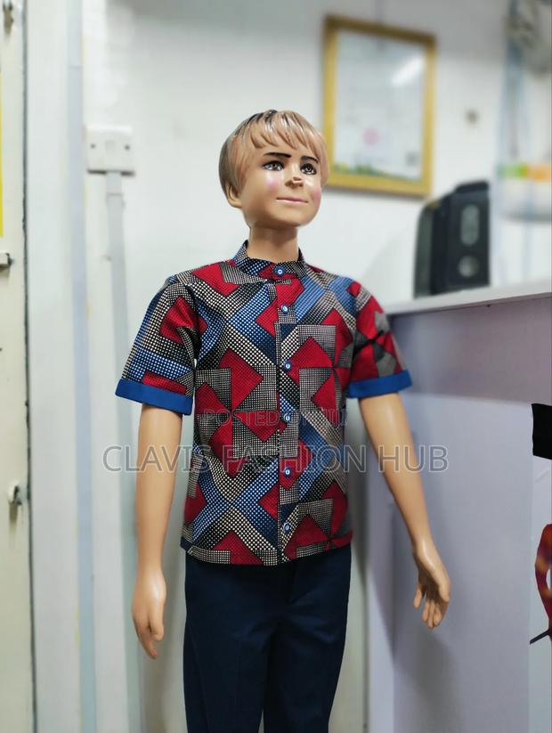 Boys African Shirt Red Blue - thumbnail 3
