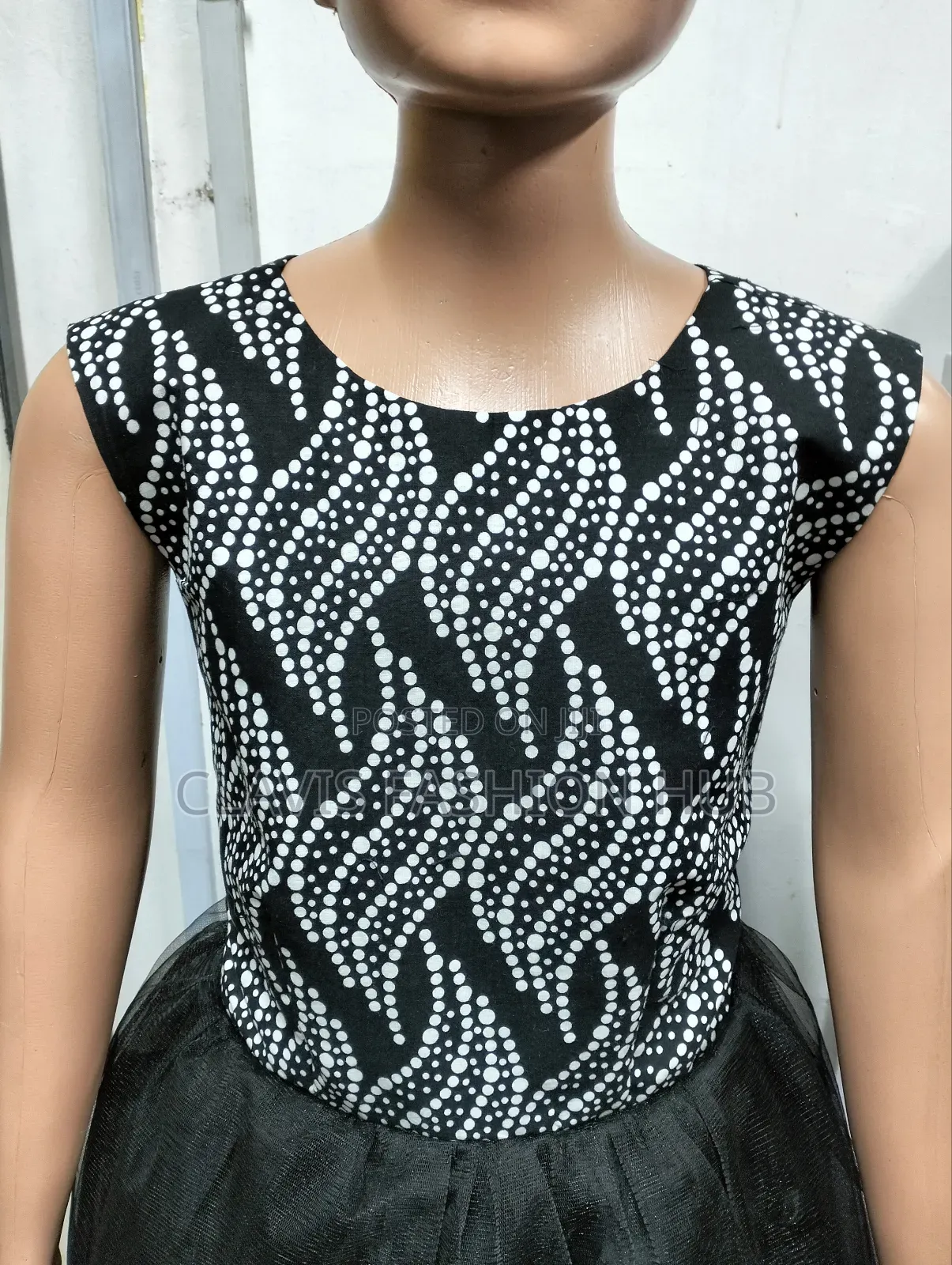 Young Girl Dress Black and White