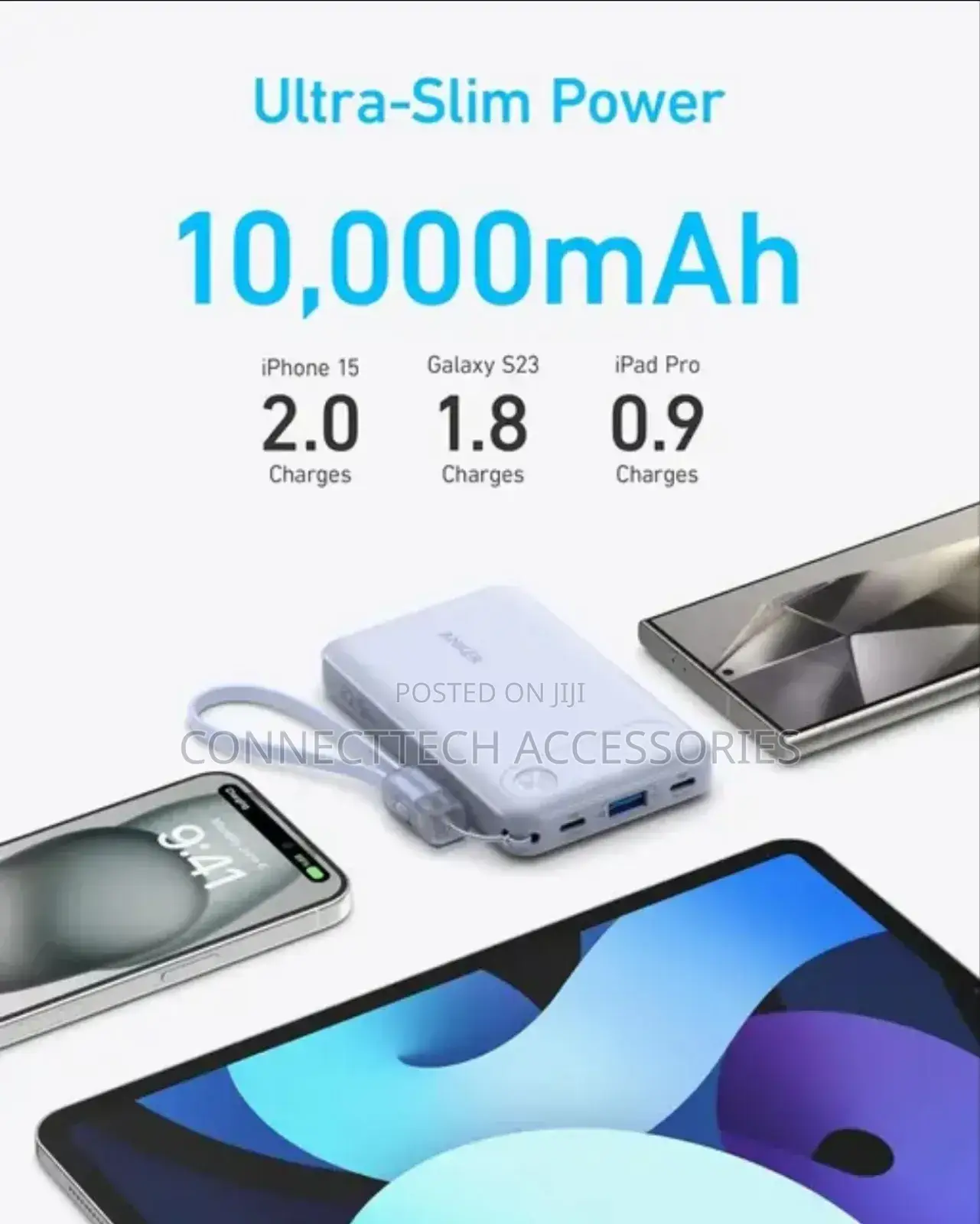 Anker Powerbank 10000mah Portable Charger With Builtin USB-C