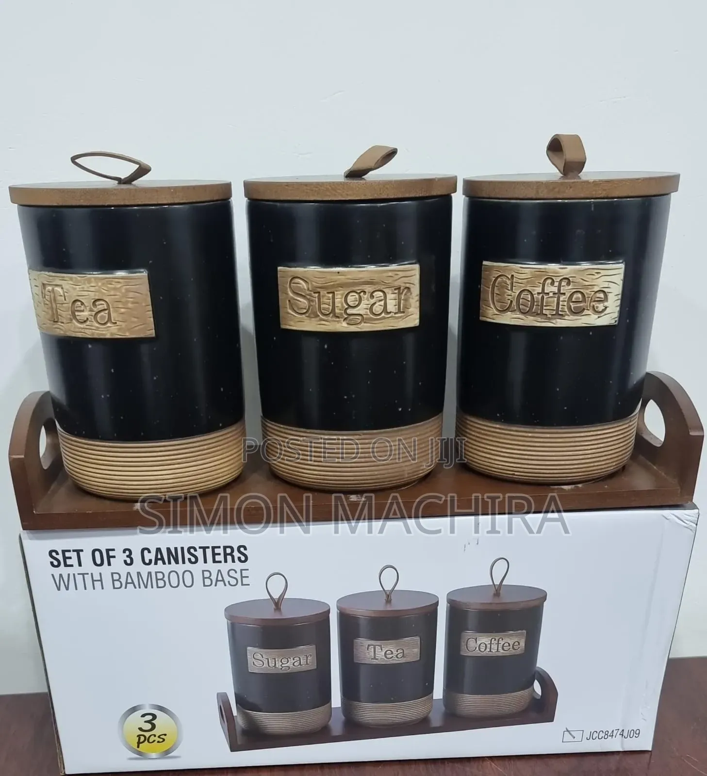 Set of 3 Ceramic Canisters