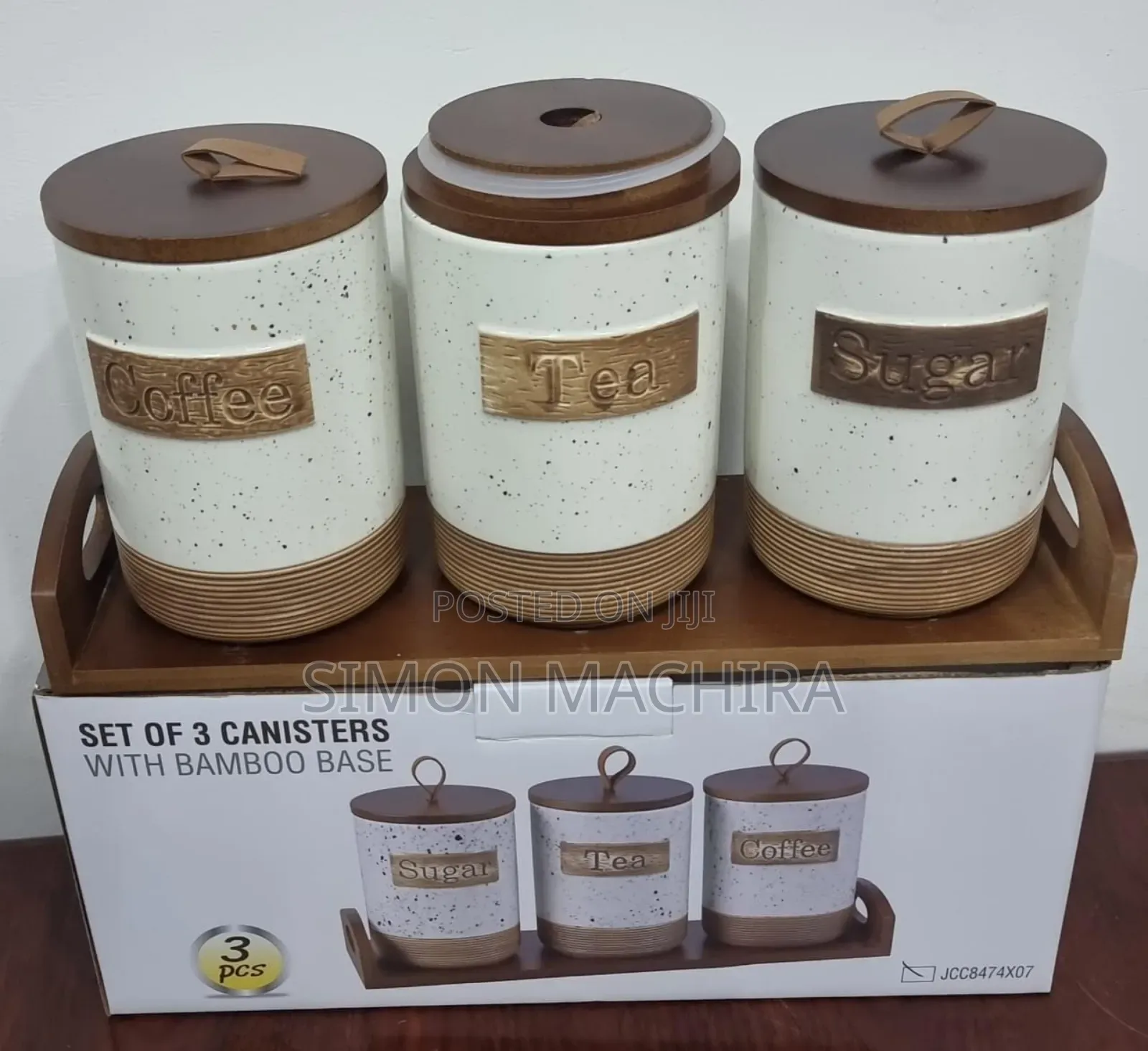 Set of 3 Ceramic Canisters