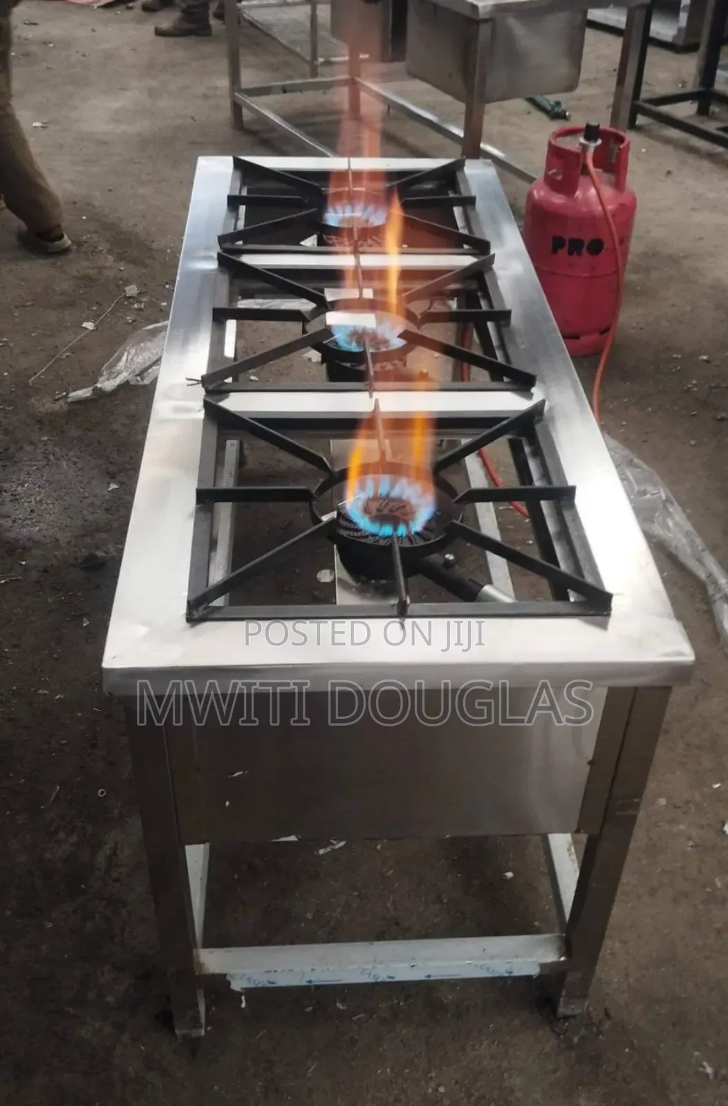 Standard Three Burner Stainless Steel Gas Cooker
