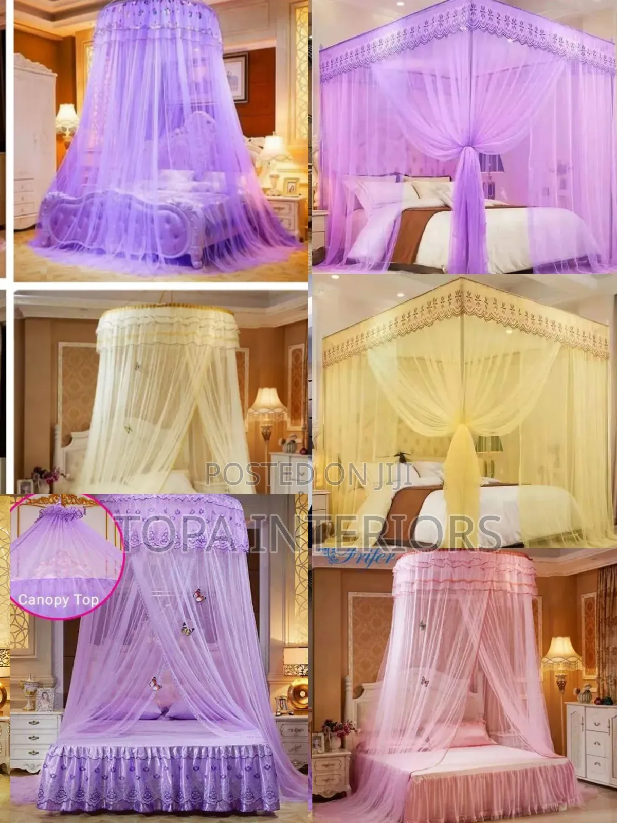 Round Mosquito Nets With Canopy Top and 4 Stand Mosquito Net