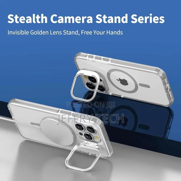 iPhone 14 Series Luxury Magsafe Camera Protector Stand Case - thumbnail 2
