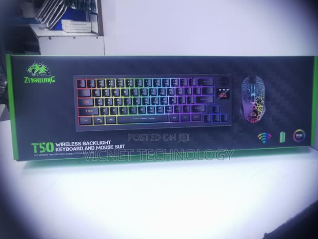 T50 Rechargeable Wireless Keyboard and Mouse With RGB Light - main view
