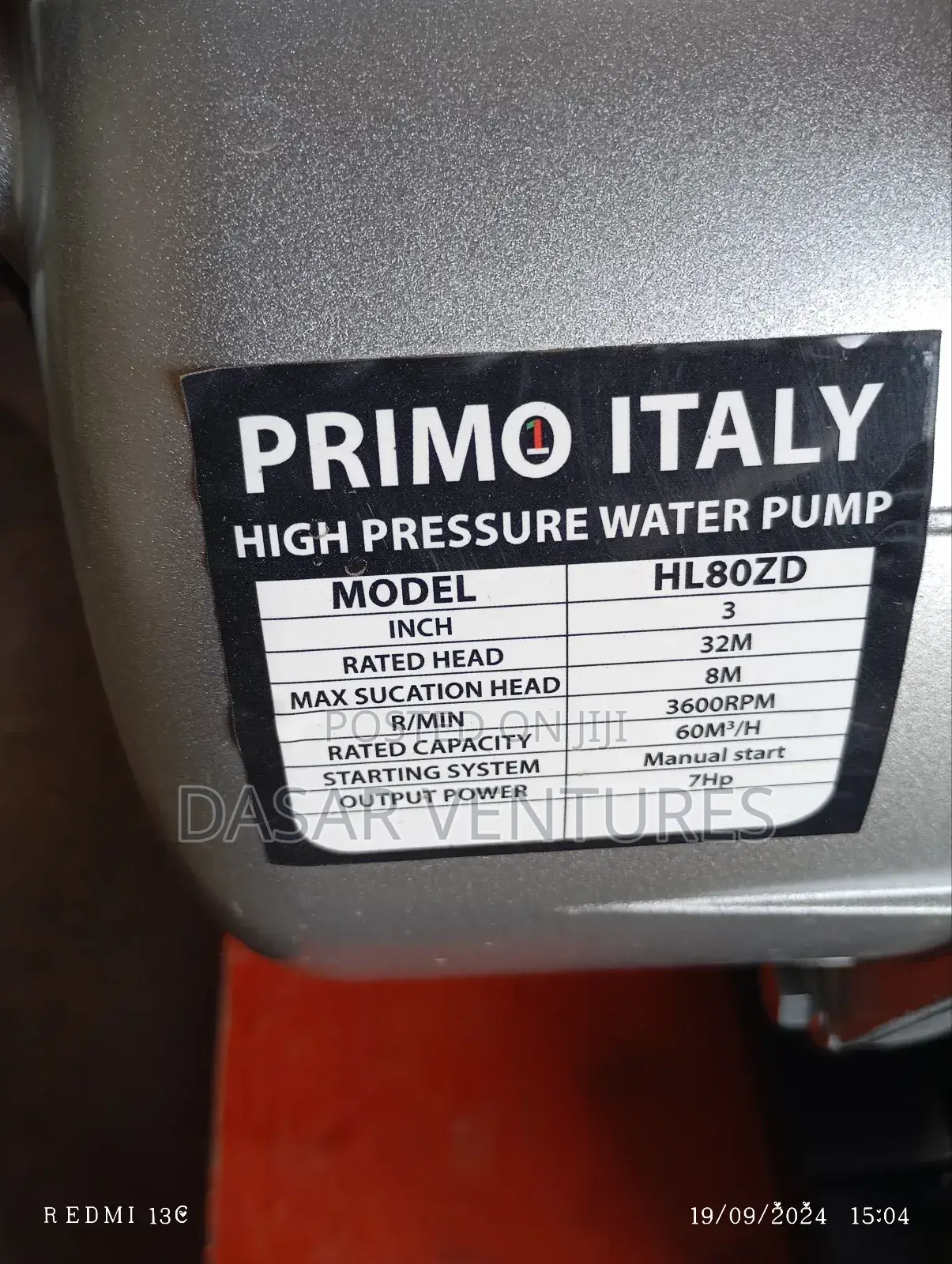Water Pump Primo 3" 32m Hd Diesel Engine