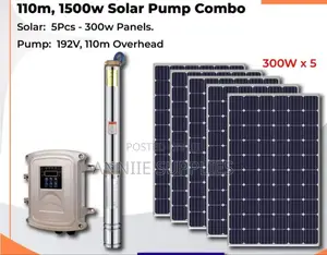 110m Head Submersible Pump + (5)300w Solar Panels