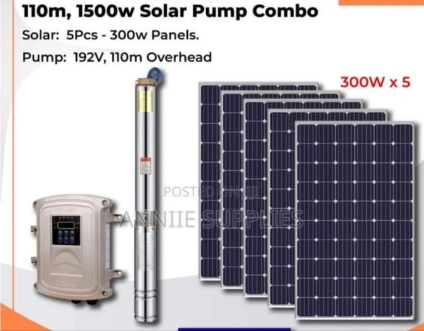 110m Head Submersible Pump + (5)300w Solar Panels