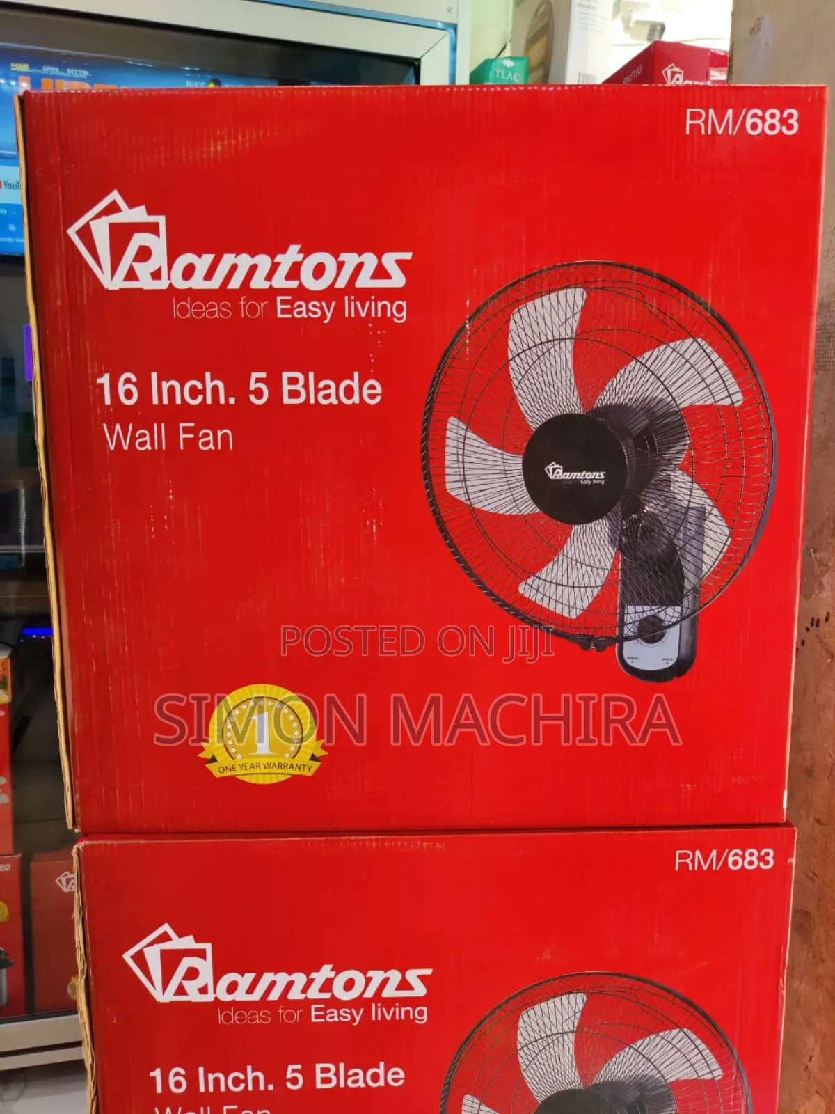 Ramtons 16 Inch Wall Fan 5 Blades RM683